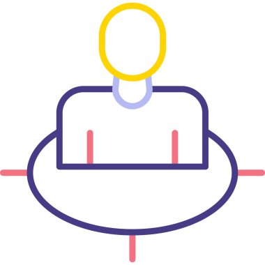 Mor ve beyaz renkli bir adamın vektör çizimi