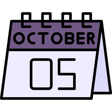 Ekim takvim simgesi vektör illüstrasyonu