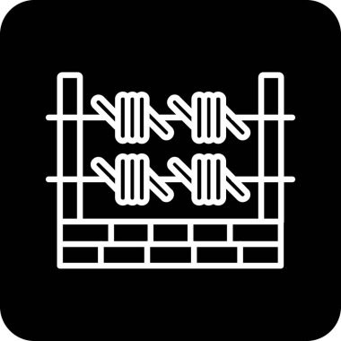 Çit ikonu. Web için çit vektör simgelerinin özet çizimi