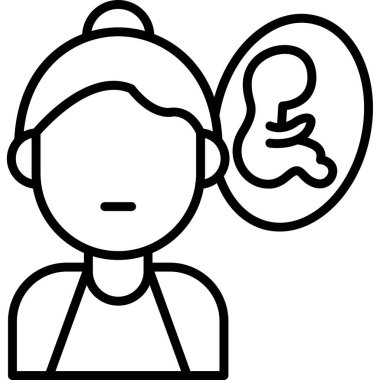 Kadın. Web simgesi basit illüstrasyon