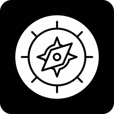 pusula web simgesi basit vektör resimlemesi