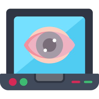 Laptop vektör illüstrasyonlu göz