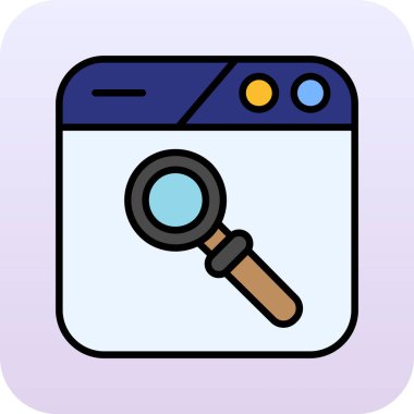 Büyüteç simgesi. Büyüteç cam vektör simgesi ağının özet çizimi