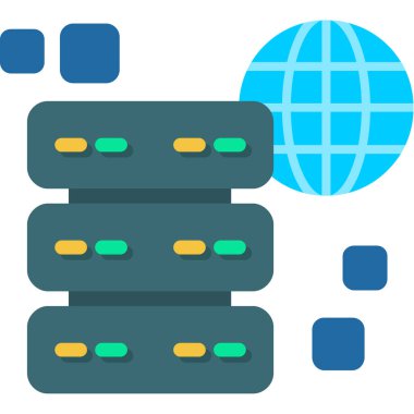 düz biçimli ağ bağlantısı internet simgesi