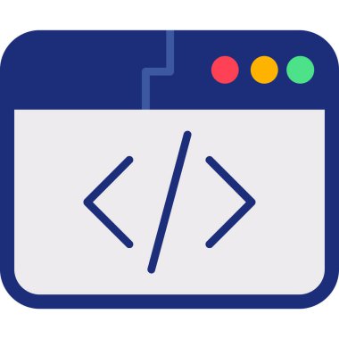 Ağ simgesi. Programlama simgesinin basit illüstrasyonu
