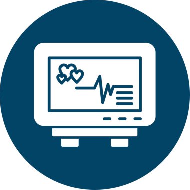 kardiyogram simgesi, vektör illüstrasyonu