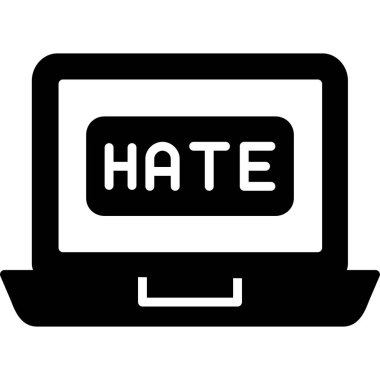 Beyaz arkaplandaki nefret vektörü simgesi.