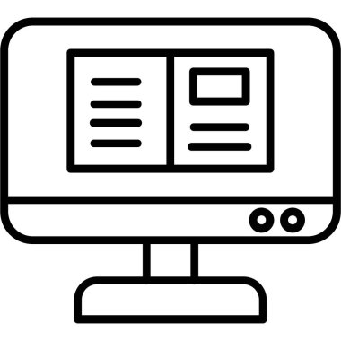 Bilgisayar ekran simgesini ana hat biçiminde izleName