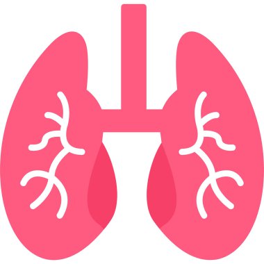 akciğer simgesi, vektör illüstrasyonu