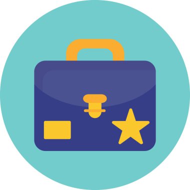 Bavul. Web simgesi basit illüstrasyon