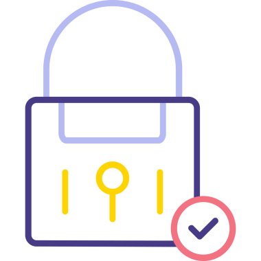 Kilit. Web simgesi basit illüstrasyon