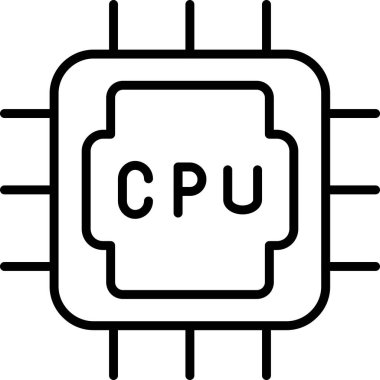 İşlemci. Web simgesi basit illüstrasyon