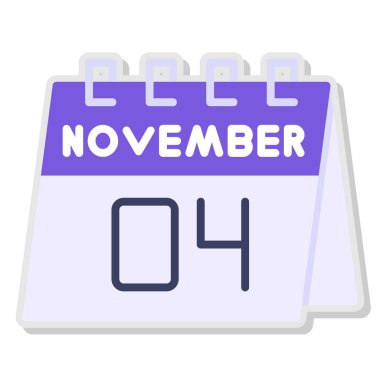 Kasım 13 - takvim simgesi - tek vektör illüstrasyonu. düz biçim tasarımı.