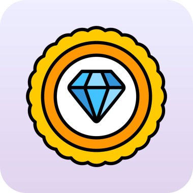 Elmas. Web simgesi basit illüstrasyon