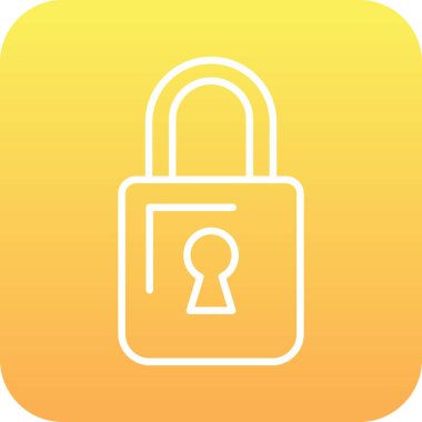 Düz Gradyan Vektör Simgesi Tasarımı Kilitle