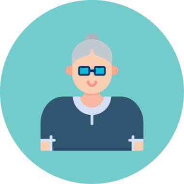 avatar kadın kişi simgesi düz stil