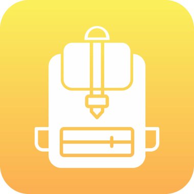 sırt çantası simgesi, vektör illüstrasyonu