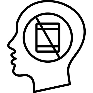 Beyin. Web simgesi basit illüstrasyon