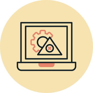 Dizüstü bilgisayar simgesi vektör çizimi