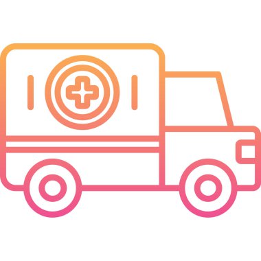 ambulans simgesi, vektör illüstrasyonu