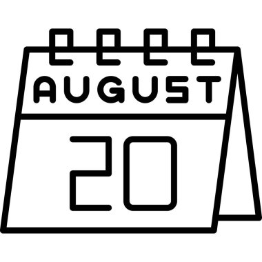 takvim Ağustos simgesi, özet biçimi