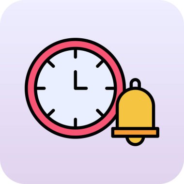 Alarm saat simgesi vektör illüstrasyonu