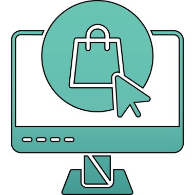 Alışveriş poşeti simgesi, taslak biçimi