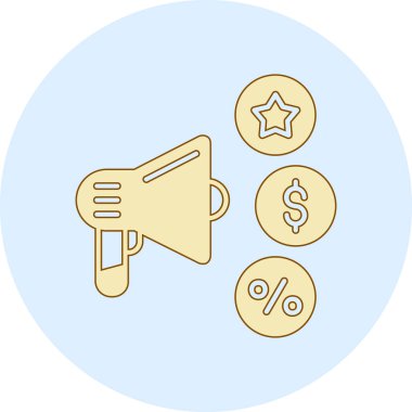 Dolar işaretli megafon. Basit tasarım