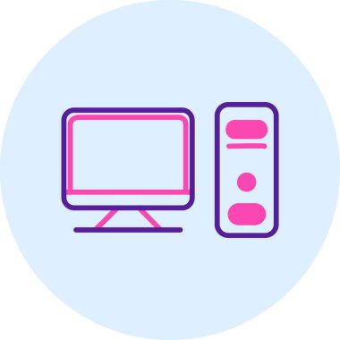 Televizyonda. Web simgesi vektör illüstrasyonu