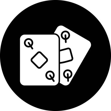 Kumarhane çipinin vektör simgesi, poker kartı