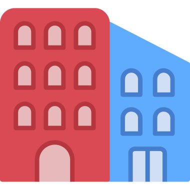 Bina. Web simgesi basit illüstrasyon