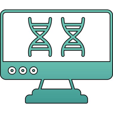 DNA araştırma ikonu. Web için DNA araştırma vektör simgesinin özet çizimi
