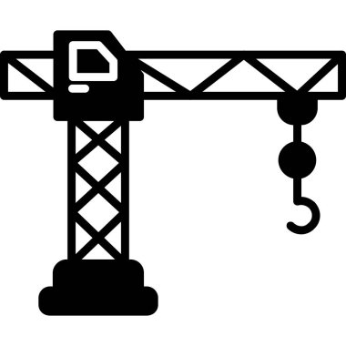 Vinç kancası ikonu. Web için vinç vektör simgesinin basit çizimi