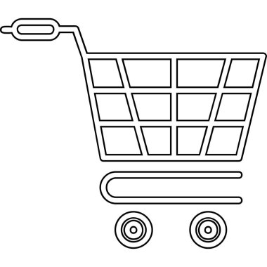 Siyah çizgileri olan alışveriş arabası.