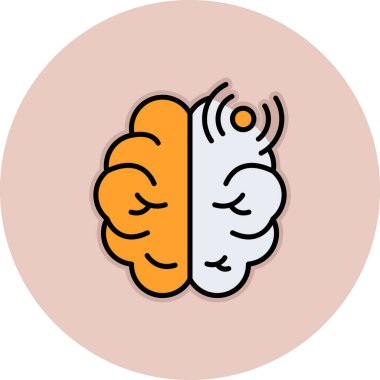 Beyin. Web simgesi basit illüstrasyon