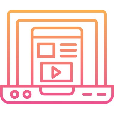 video. Web simgesi vektör illüstrasyonu