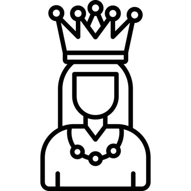 Kraliçe tacı simgesi. Anahat Kraliçe taç vektör simgesi beyaz arka plan üzerinde izole web tasarımı için