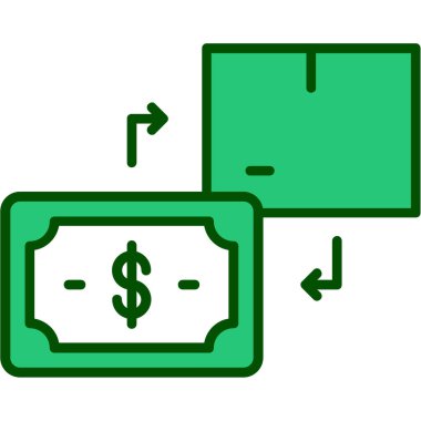 Banka dolar simgesi doldurulmuş taslak biçiminde