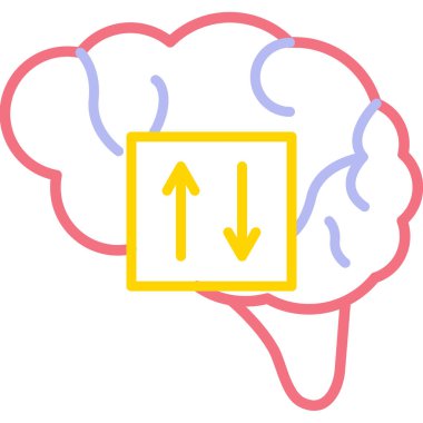 Beyin. Web simgesi basit illüstrasyon