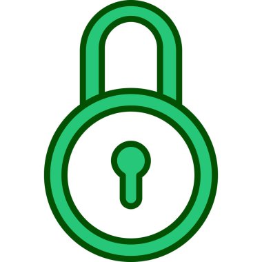 Asma kilit simgesi. Web için basit asma kilit vektör simgesi çizimi