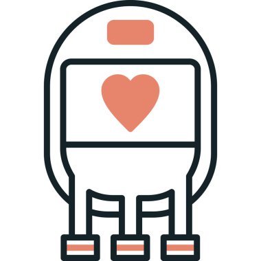 Kalp. Web simgesi basit illüstrasyon