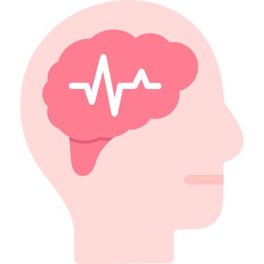 Beyin ikonu. İnsan zihni konsepti, beyin zihni, vektör illüstrasyonu