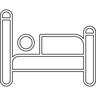 uyku ikonu olan yatak, taslak biçimi