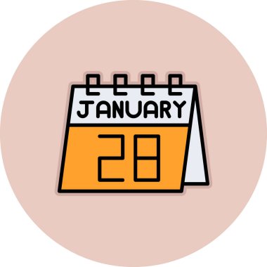 18 Ocak. Ayın takvim simgesi, takvim ve takvim ikonu tasarım vektörü illüstrasyonu