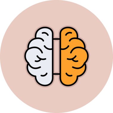 beyin ikonu vektör illüstrasyonu