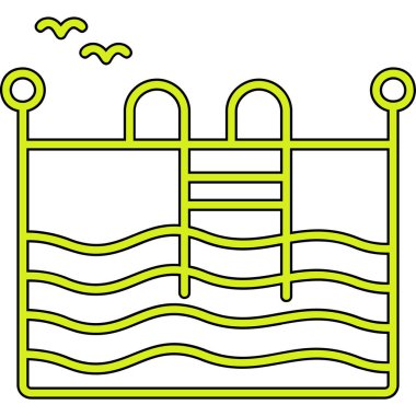 Yüzme havuzu ikonu. Web tasarımı için ana havuz vektör resimleme simgesi