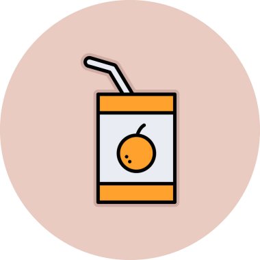 Bir bardak meyve suyu ve pipetin vektör çizimi