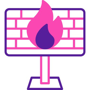 dizüstü bilgisayar alev simgesi - taslak biçimi