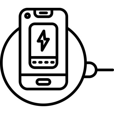 Cep telefonu ikonuyla şarj et. beyaz arkaplanda izole edilmiş web tasarımı için pil vektör simgesi içeren şarj akıllı telefonu