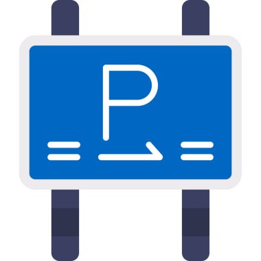 Park yeri simgesi, ana hatlı vektör işareti